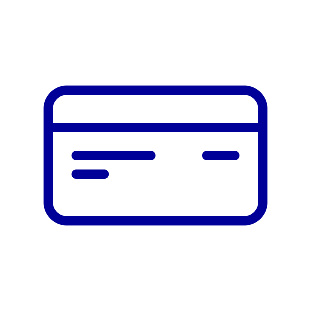 Line drawing of a credit card