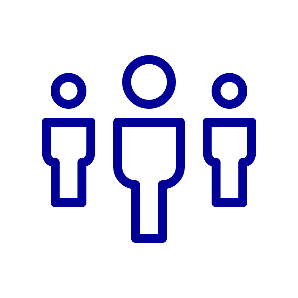 Line drawing icon of people