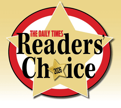 Illustration of a star with text overlaid that reads: "The Daily Times Readers Choice"